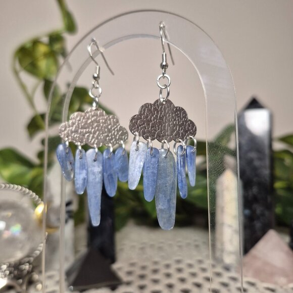 Kyanite Cloud Gemstone Earrings - Picture 2 of 7